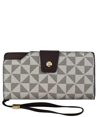 PM Monogram Clutch Wallet Wristlet PM015 TAUPE